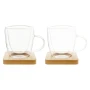 Espressokop set | Glas | 90 ml | Bamboe schotel | Eco
