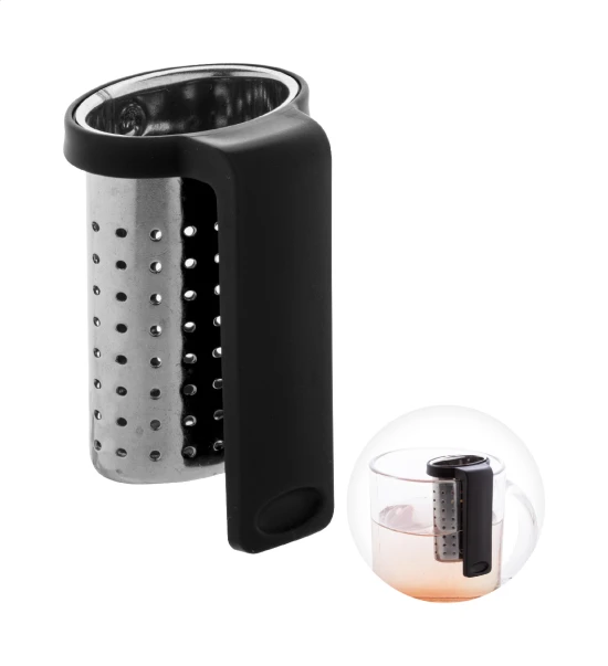 Thee-infuser | Roestvrij staal | Met cliphouder | Zwart