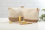 Toiletry bag | Laminated jute & cotton | 215×165×50 mm | With zipper