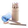 Stiftset | Holz, Papier & Kunststoff | Inkl. Spitzer | 12 Stifte