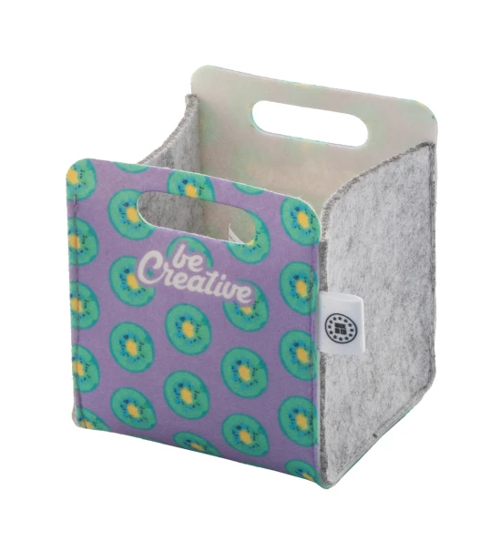 Bureau-organizer | rPET | Met stansgrepen | Full colour | Wit;grijs