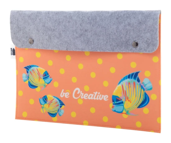 Folder | A4 | rPET | Cheap | Presstud closure | White;grey