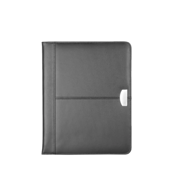 Conference folder | Leather | Incl. card and pen holder | Black