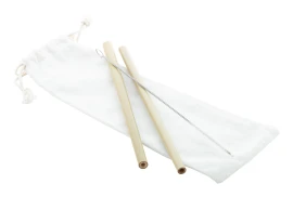 Bamboo Straws | Natural and Reusable | Cotton Pouch