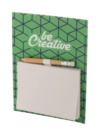 Kühlschrankmagnet mit Notizblock und Bleistift | 50 Blatt Recyclingpapier | 100 x 75 mm