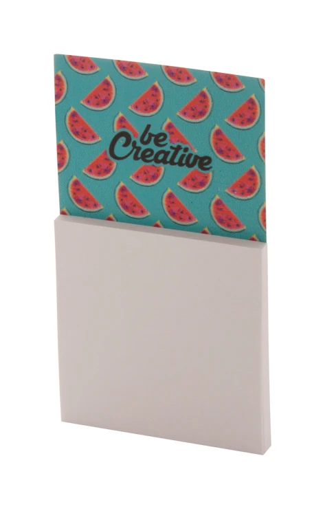 Fridge magnet with sticky notepad | 50 sheets of recycled paper | 75 x 75 mm | White