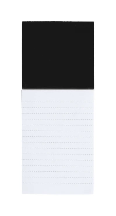 Coloured fridge magnet | 40 sheets notepad | 60 x 148 mm | Black