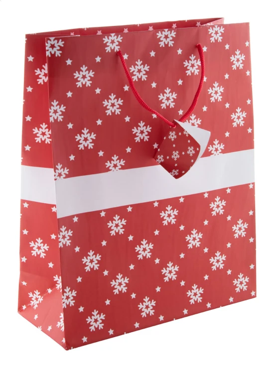 Large Christmas gift bag | Laminated paper | Red;white