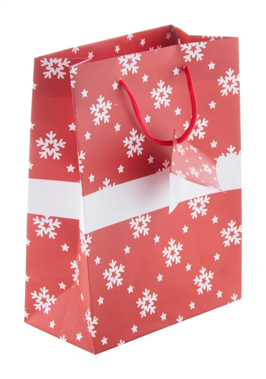 Christmas gift bag | Paper | 17×23×9 cm | Festive | Red;white