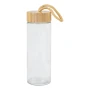 Gourde en verre avec couvercle en bambou | 430 ml | Gravure
