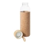 Water bottle with cork sleeve | Glass | 500 ml | Bamboo lid