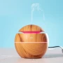 Humidificateur d'air | Motif bois | Rechargeable | Lumière LED multicolore