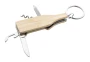 Llavero multiherramienta | Acero inoxidable y bambú | 2 × 7,5 × 1 cm | Con forma de botella | 4 funciones