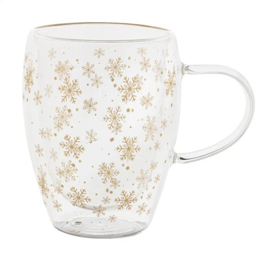 Christmas thermo mug | Borosilicate glass | ø8.3 × 11.6 cm | Transparent | Transparent