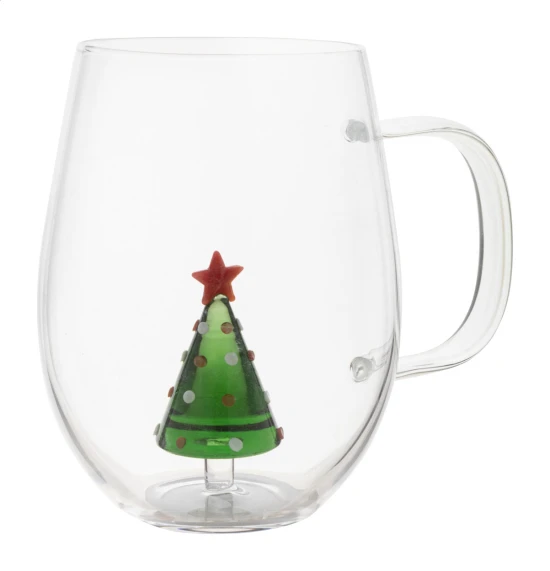 Kerstmok | Borosilicaatglas | 550ml | Driedimensionale kerstboom | Transparant