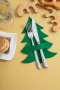 Ensemble de porte-couverts de Noël | Feutre en PET recyclé | 16 × 22 × 1 cm | En forme de sapin de Noël