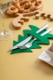 Ensemble de porte-couverts de Noël | Feutre en PET recyclé | 16 × 22 × 1 cm | En forme de sapin de Noël