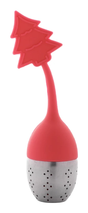 Thee-infuser | RVS en siliconen | Kerstboomvorm | Rood