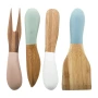 Käsemesser-Set | Bambus 229g | 4 Messer | Schwarze Geschenkbox