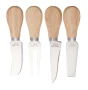 Cheese knife set | Stainless steel | 4 knives | Wooden grip
