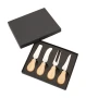 Cheese knife set | Stainless steel | 4 knives | Wooden grip