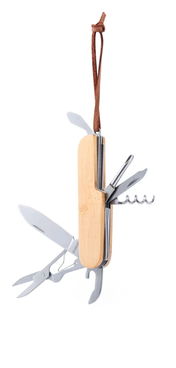 Zakmes | Roestvrij staal | Bamboe handvat | 9 functies | Natuurlijk