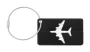 Luggage tag | Aluminium | With airplane motive and string