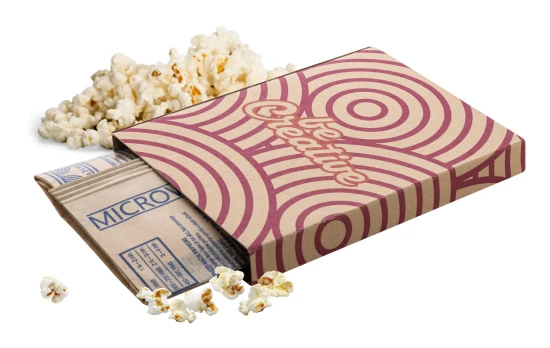 Microwave popcorn | Kraft paper sleeve 100g/m² | 110x156x17 mm I Full-colour print | Natural