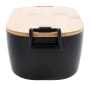 Lunch box | Plastic with bamboo lid | 1L | Buckle closure