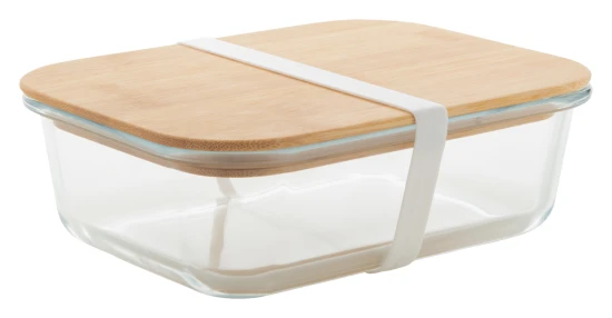 Lunchbox | Glass & Bamboo | 800 ml | Natuurlijk | Transparant;natuurlijk