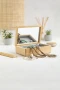 Boîte à bijoux | Bambou | 150×100×50 mm |  Rembourrage intérieur en velours | Miroir