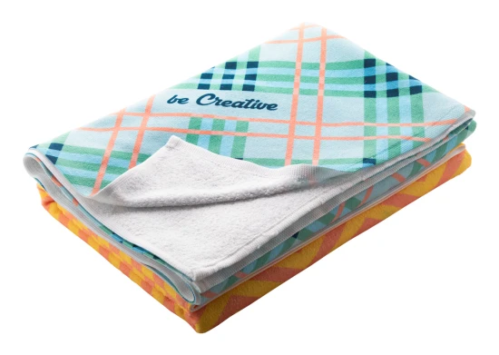 Double face towel | Cotton/Microfibre 400g/m² | 70x140 cm | Full colour | White