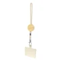 Phone wrist strap | Bamboo & cotton | Round tag & phone insert & carabiner | Eco proof