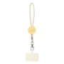 Phone wrist strap | Bamboo & cotton | Round tag & phone insert & carabiner | Eco proof