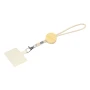 Phone wrist strap | Bamboo & cotton | Round tag & phone insert & carabiner | Eco proof