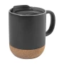 Mug | Ceramic & PP | 325ml | Drinking lid and natural cork base | High quality