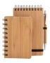 Cahier de notes | B7 | 70 pages | Couverture en bambou | Stylo en bambou inclus