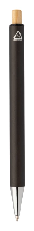 Pennenset | Gerecycled aluminium & bamboe | Blauwe inkt en navulling inbegrepen | Duurzaam | Zwart
