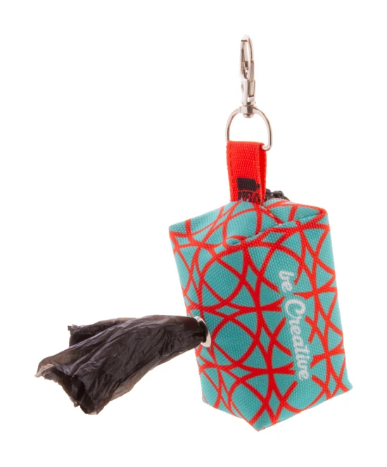 Hondenpoepzakdispenser | 600D rPET | Metalen karabijnhaak | Zwart;wit