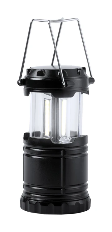 Portable camping lamp | Metal carrying handles | Batteries not included | Black