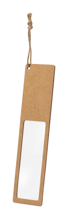 Bookmark | Recycled paper | 37x139x1mm | With magnifying insert and string | Natural
