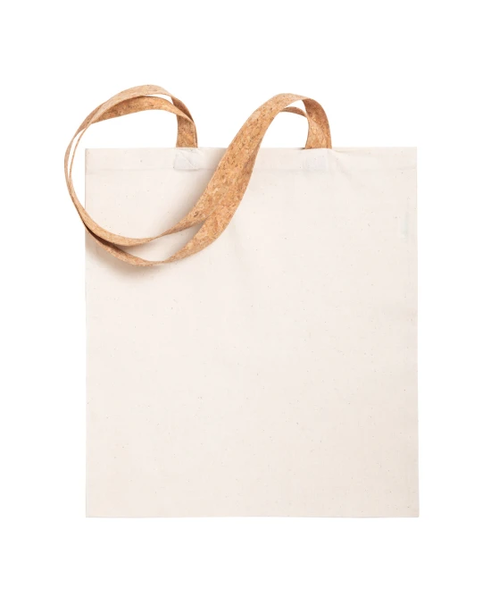 Tote bag | 180gr/m² | 100% cotton | Natural cork long handles | Natural
