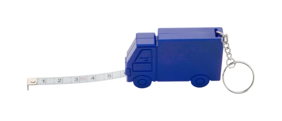 Vrachtwagen-vormige sleutelhanger | Plastic | Met 1m meetlint | Blauw
