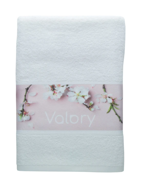 Terry towel | Cotton 400g/m² | 70x140 cm | With polyester border | White