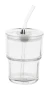 Travel cup | Glass | Plastic lid & glass straw | 400 ml