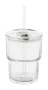 Travel cup | Glass | Plastic lid & glass straw | 400 ml