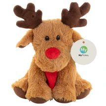 Plüsch Rentier | RPET-Polyester | Weihnachten | Bedruckbares Etikett