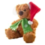 Plüsch-Teddybär | Polyester | Weihnachtsmütze und Schal | Mit Etikett