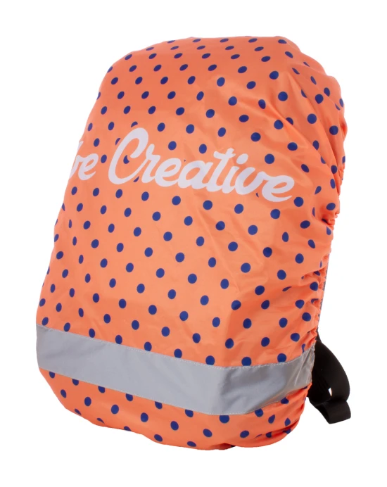 Backpack cover | Recycled polyester | 55×77 cm 10-20L backpacks | 1 reflective stripe | Sublimation | White
