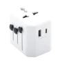 Travel adapter | ABS | 63×53×55 mm | World-wide | 1 USB & 1 USB-C